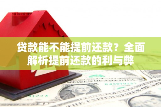 金坛贷款能不能提前还款？全面解析提前还款的利与弊