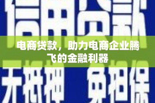 金坛电商贷款，助力电商企业腾飞的金融利器