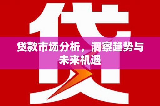 金坛贷款市场分析，洞察趋势与未来机遇