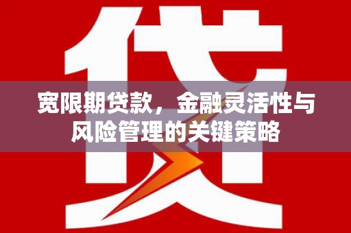 金坛宽限期贷款，金融灵活性与风险管理的关键策略