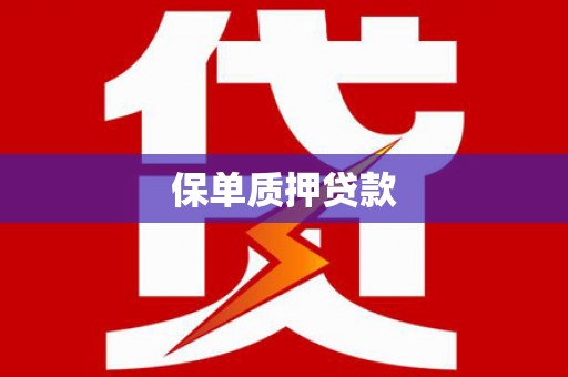 金坛保单质押贷款