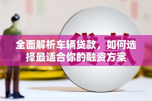金坛全面解析车辆贷款，如何选择最适合你的融资方案