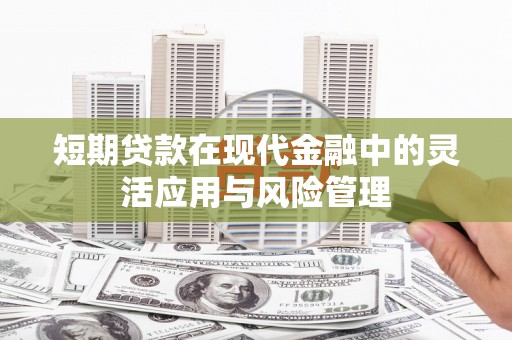 金坛短期贷款在现代金融中的灵活应用与风险管理