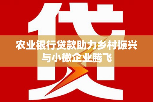 金坛农业银行贷款助力乡村振兴与小微企业腾飞