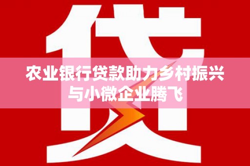 金坛农业银行贷款助力乡村振兴与小微企业腾飞