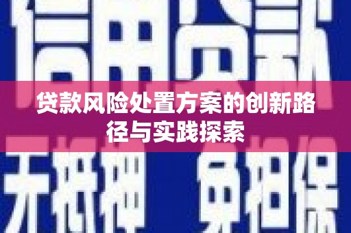 金坛贷款风险处置方案的创新路径与实践探索