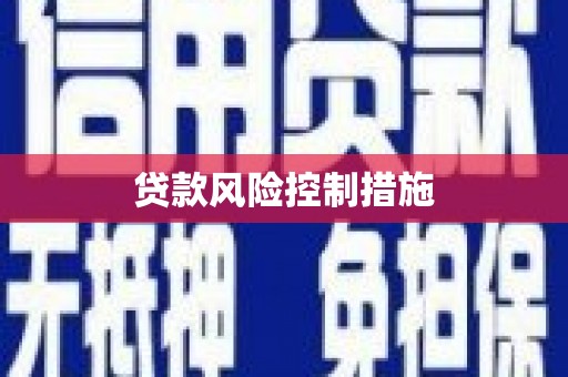 金坛贷款风险控制措施